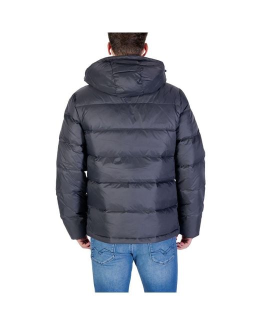 Calvin Klein Blue Gray Polyamide Coat for men