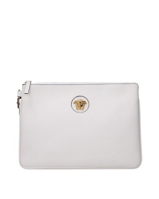 Versace White Leather/ Optic Pochette