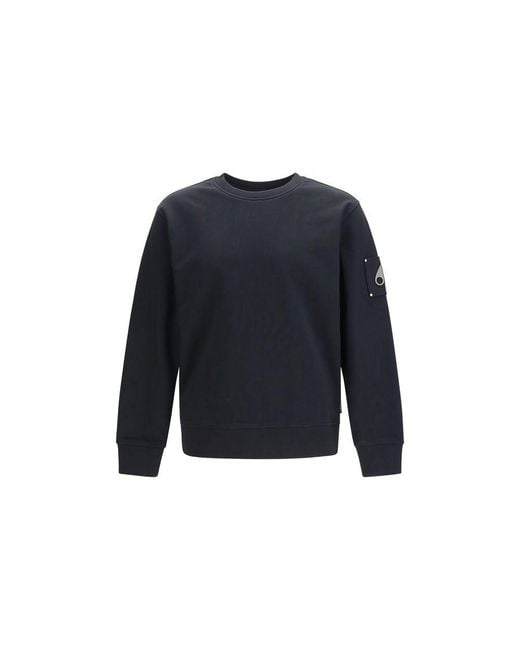 Moose Knuckles Blue Black Cotton Sweatshirt for men