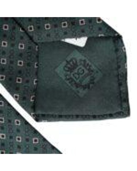 Dolce & Gabbana Green Geometric Silk Necktie for men