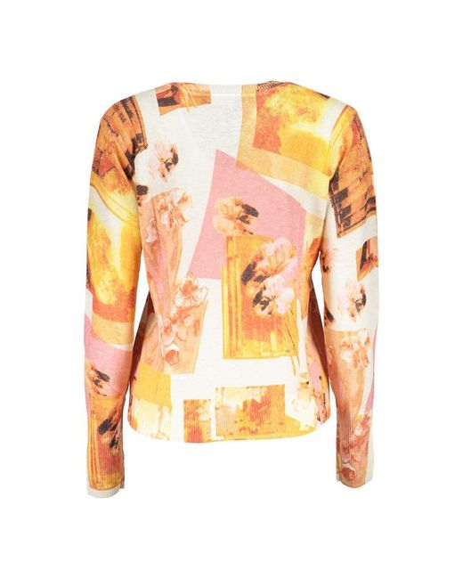 Desigual Pink High Neck Contrast Detail Sweater
