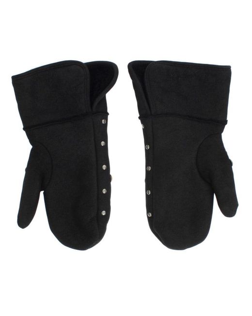 Dolce & Gabbana Black Wool Shearling Studded Gloves for men