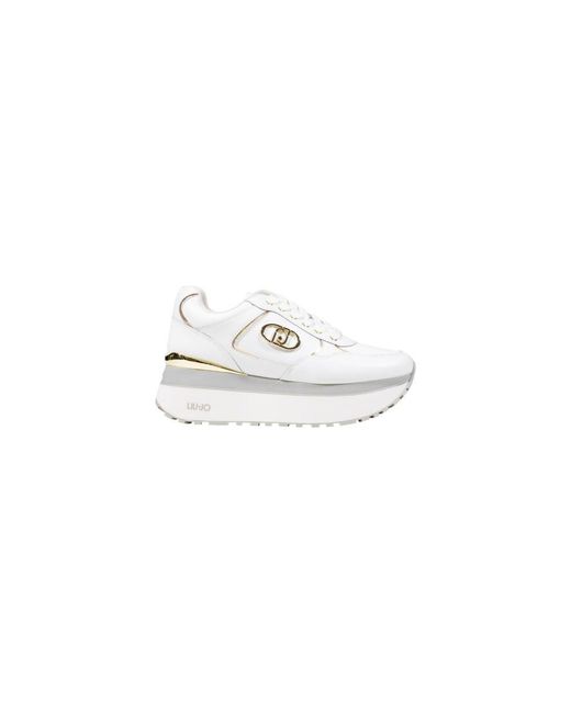 Liu Jo White Artificial Leather Platform Sneakers
