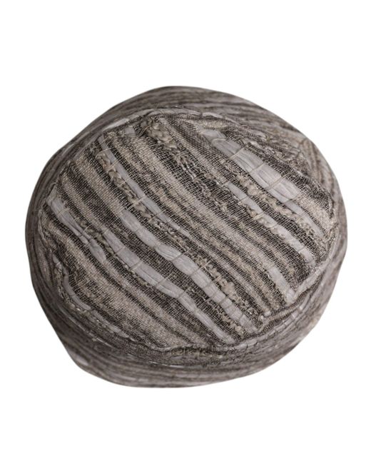 Dolce & Gabbana Gray Stripes Cotton Bucket Cap for men
