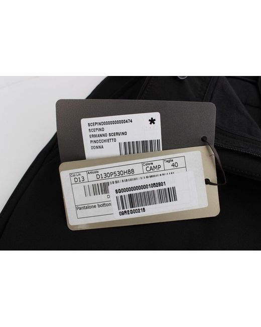 Ermanno Scervino Black Trousers Button Detail