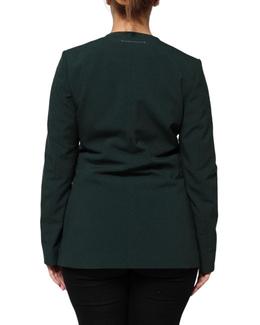 Maison Margiela Black Green Single Breasted One Button Coat Jacket for men