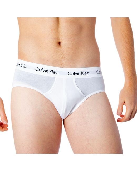 Calvin Klein Black Gray Cotton Briefs for men