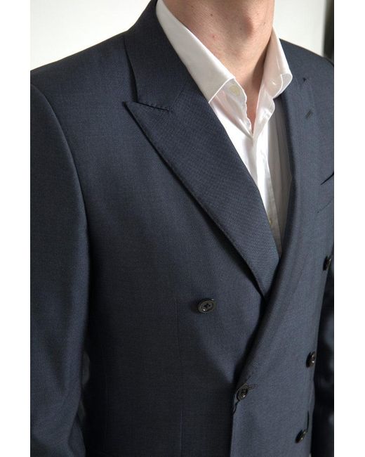 Dolce & Gabbana Blue 2 Piece Double Breasted Martini Suit for men