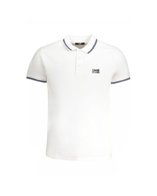 Roberto Cavalli White Cotton Polo Shirt for men