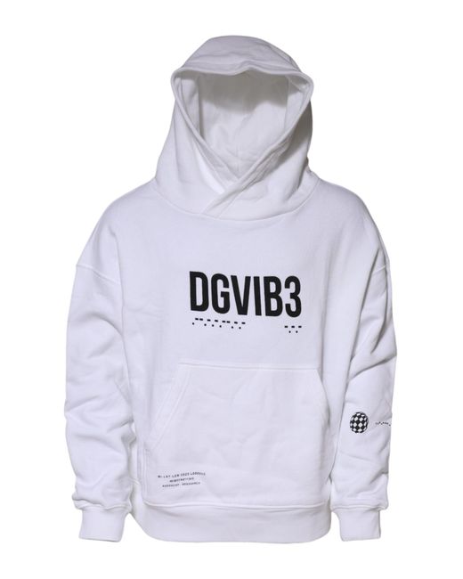 Dolce & Gabbana Gray White Dg Vib3 Hooded Men Sweatshirt Sweater for men