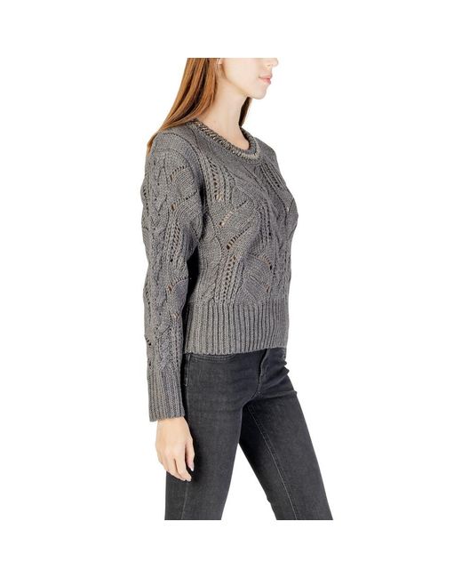 Liu Jo Gray Marabou Sweatshirt