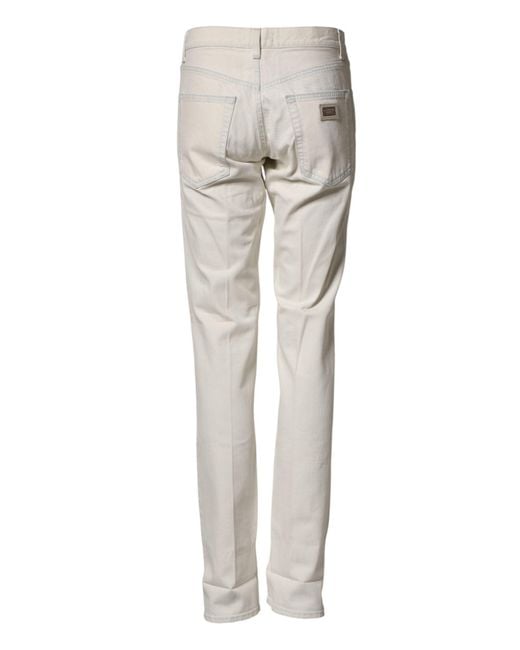 Dolce & Gabbana Gray Cotton Skinny Denim Trouser Jeans for men