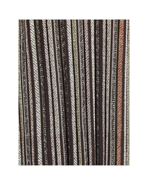 Missoni Gray Striped Long Dress With Sequins