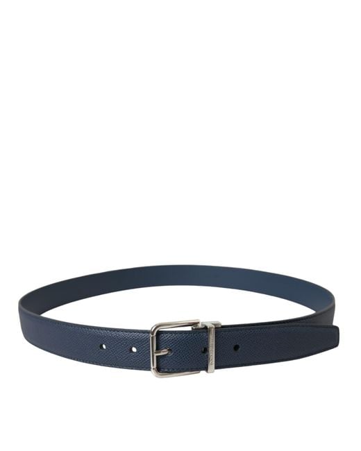 Dolce & Gabbana Blue Elegant Leather Belt for men