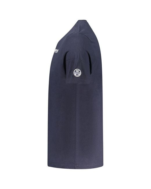 North Sails Blue Cotton Men T for men