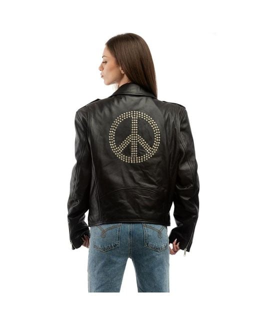 Moschino Black Polyester Leather Jacket