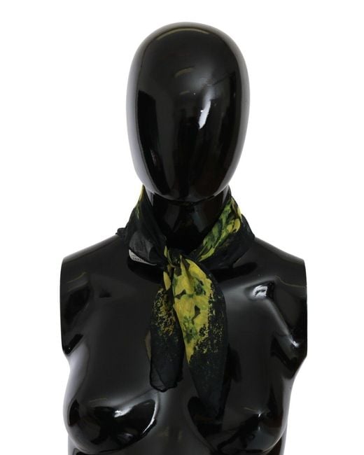 Gianfranco Ferré Green Gf Ferre Yellow Floral Wrap Shawl Foulard Scarf