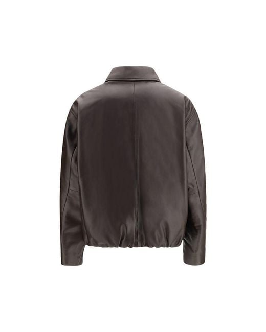 Arma Black Brown Leather Bomber