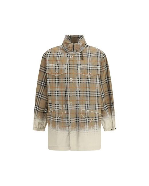 Burberry Natural Beige Cotton Parka for men