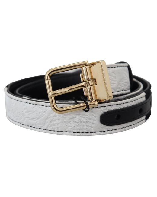 Dolce & Gabbana Black Patchwork Metal Buckle Belt