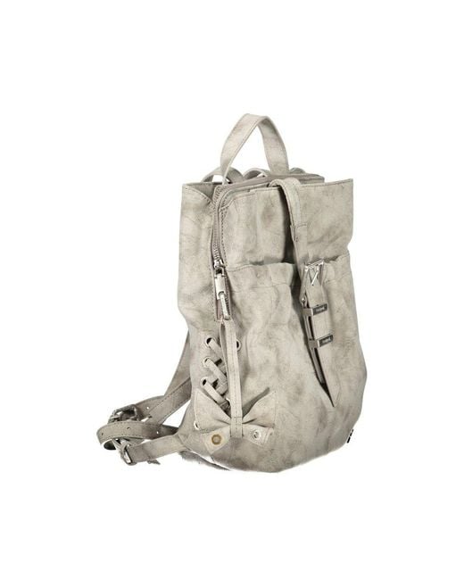 Desigual Natural Gray Polyurethane 's Backpack