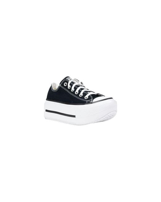 Converse Blue Black And White Fabric Platform Sneakers