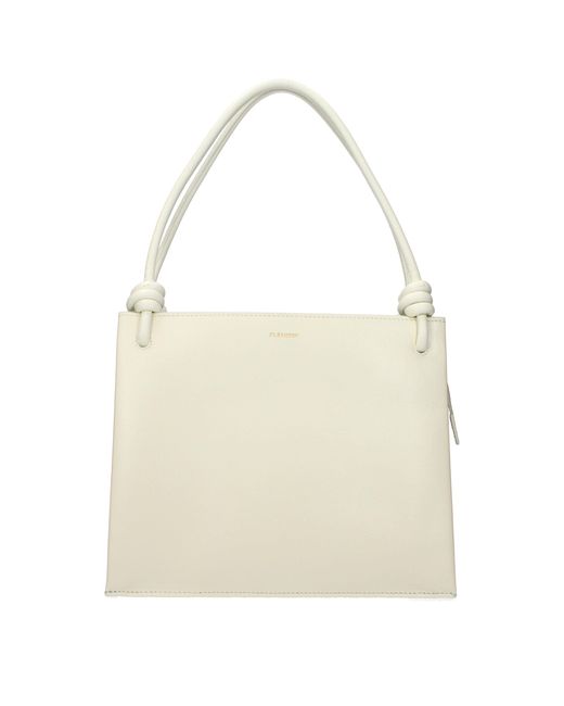 Jil Sander Natural Beige Leather Handbag