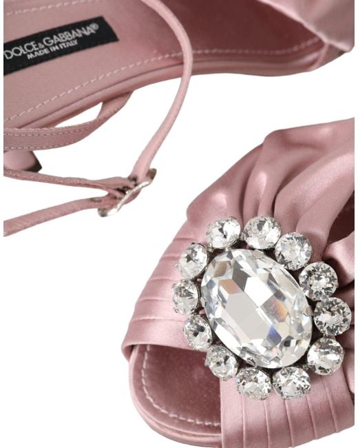 Dolce & Gabbana Pink Keira Crystal Heels Sandals Shoes