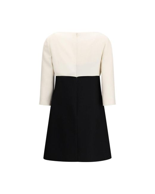 Valentino Black Fleece Wool Cocktail Dress