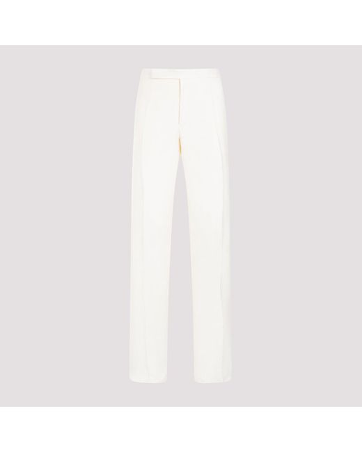 Ralph Lauren Purple Label Classic Cream White Linen Pants for men