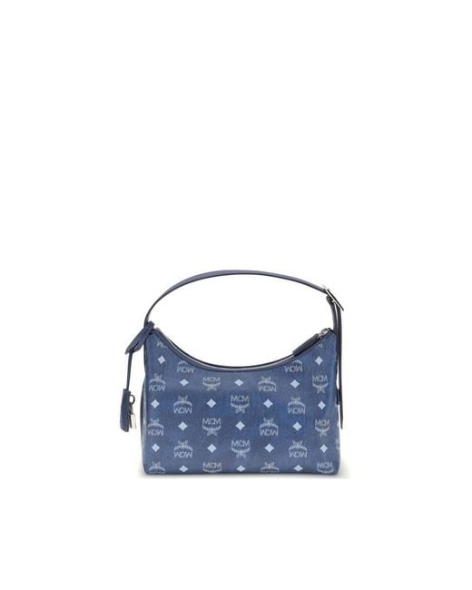 MCM Blue Aren Hobo Shoulder Bag