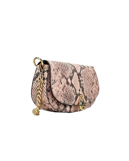 Michael Kors Black Mila Small Snakeskin Messenger Crossbody Bag
