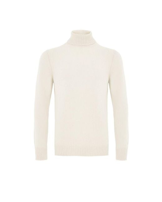 Gran Sasso White Wool Turtleneck for men