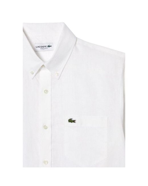 Lacoste White Linen Shirt for men