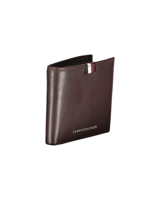 Tommy Hilfiger Brown Elegant Leather Wallet With Contrast Detailing for men