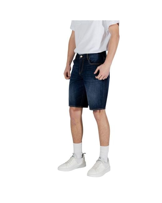 ARMANI EXCHANGE Blue Cotton Bermuda Shorts for men
