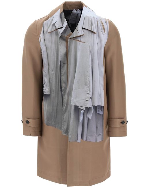Comme des Garçons Gray Single-Breasted Trench Coat With Trompe for men