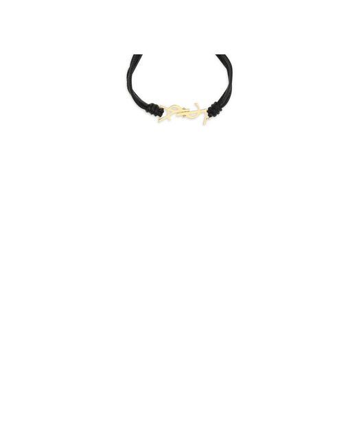 Saint Laurent Metallic Black Lamb Ovis Aries Aries Bracelet