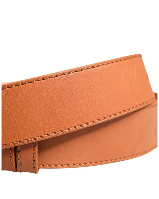 Gianfranco Ferré Orange Leather Hexagon Metal Buckle Waist Belt