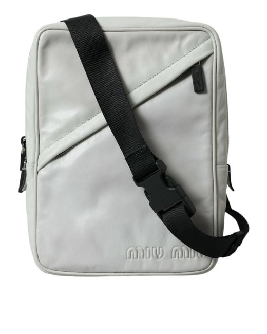 Miu Miu Gray Elegant And Leather Crossbody Bag