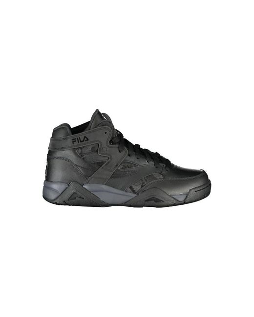Fila Black High-Top Sports Sneakers With Contrast Details for men