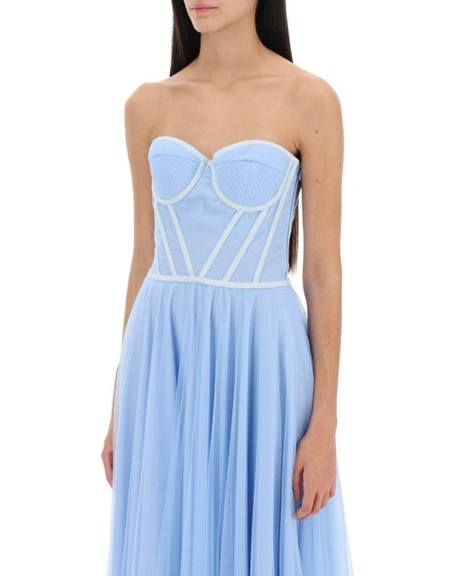 19:13 Dresscode Blue Maxi Tulle Bustier Gown