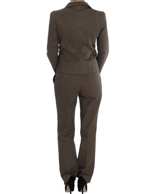 Bencivenga Black Wool-Cotton Suit Set Chic Elegance