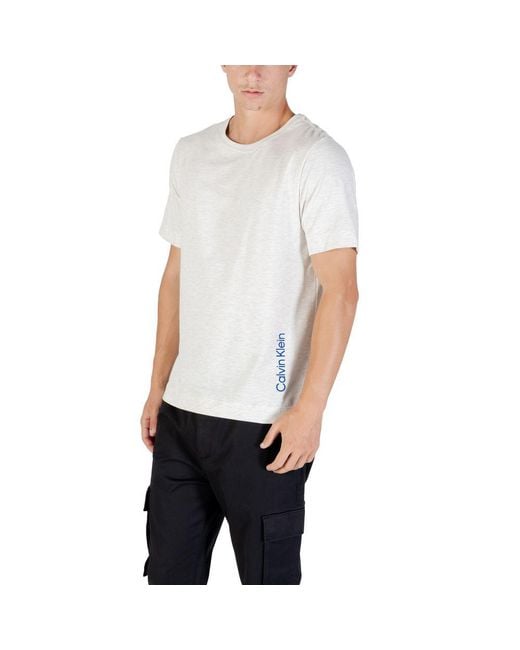 Calvin Klein White Gray Cotton T for men