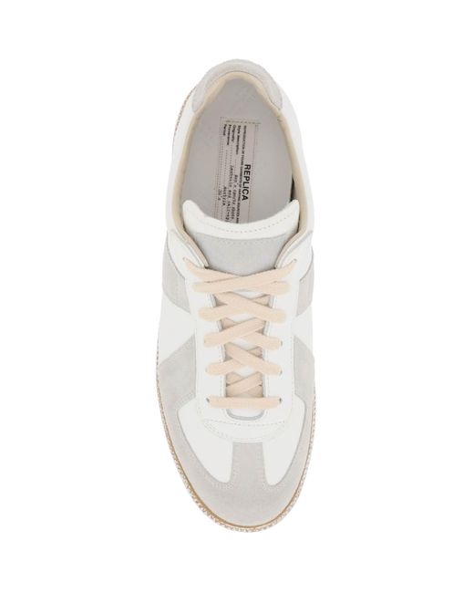 Maison Margiela White Vintage Nappa And Suede Replica Sneakers In for men
