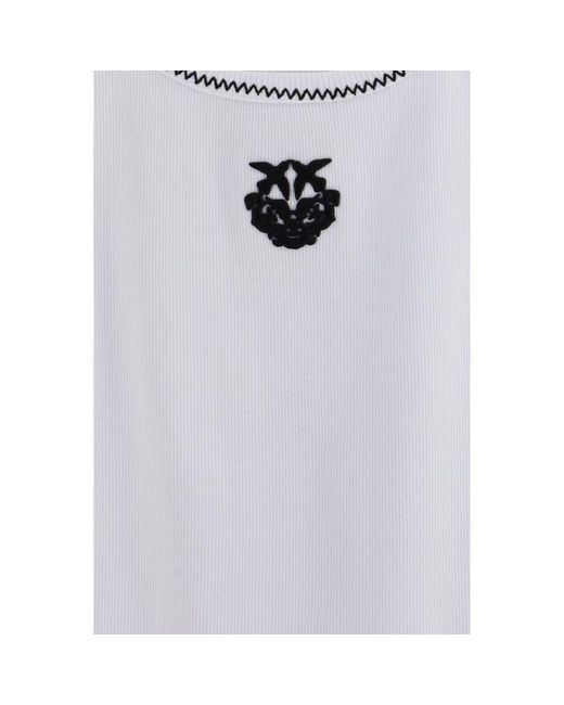 Pinko White Cotton Tank Tops