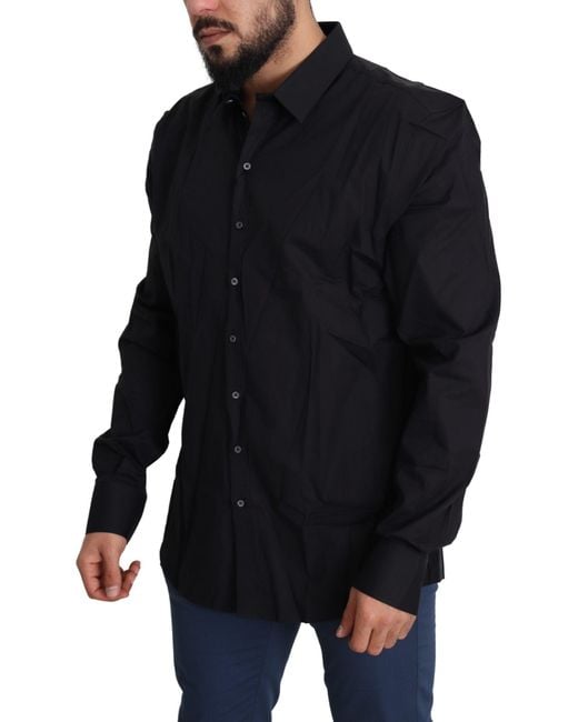 Dolce & Gabbana Blue Elegant Slim Fit Dress Shirt for men