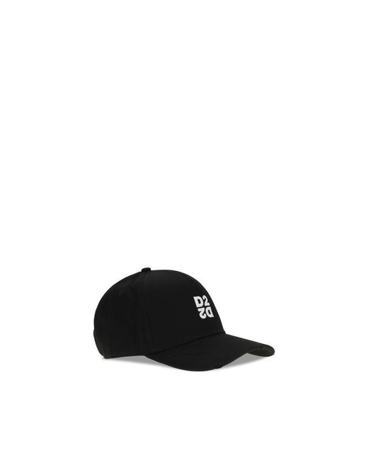 DSquared² Black Logo Baseball Cap for men
