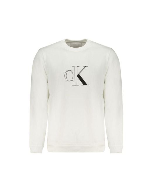 Calvin Klein White Cotton Sweater for Men Lyst