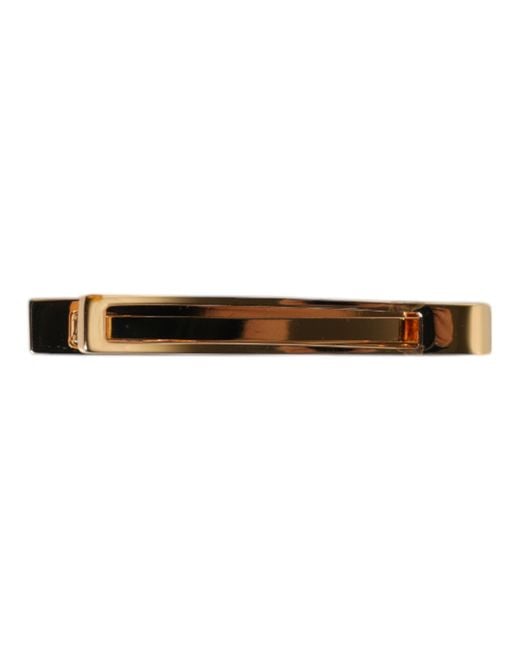 Dolce & Gabbana Metallic Tone Brass Logo Branded Tie Clip Bar for men